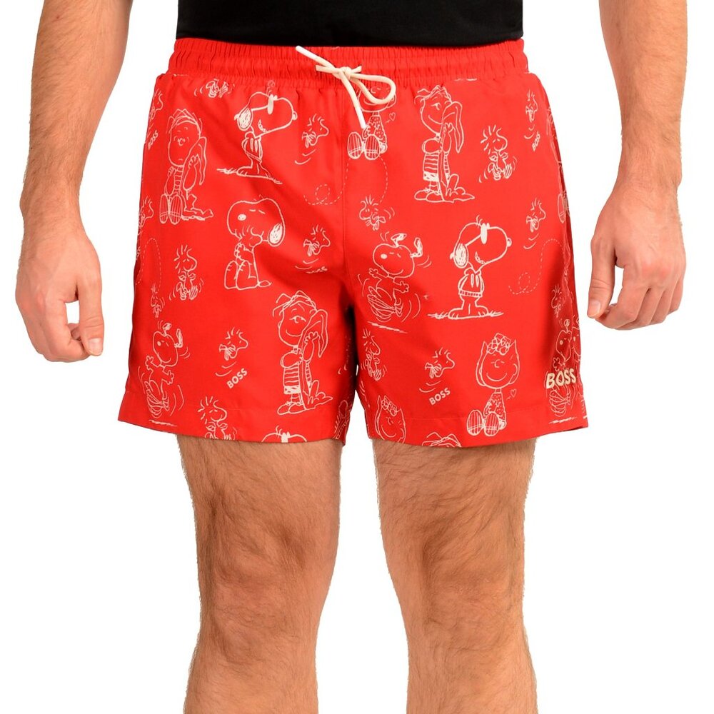 Hugo Boss Men's "Peanuts_Trunk" Red Swim Board Shorts US L IT 52